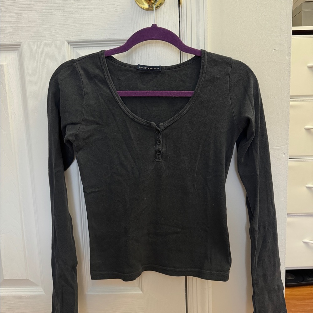 Brandy Melville Zelly blue gray long sleeve shirt